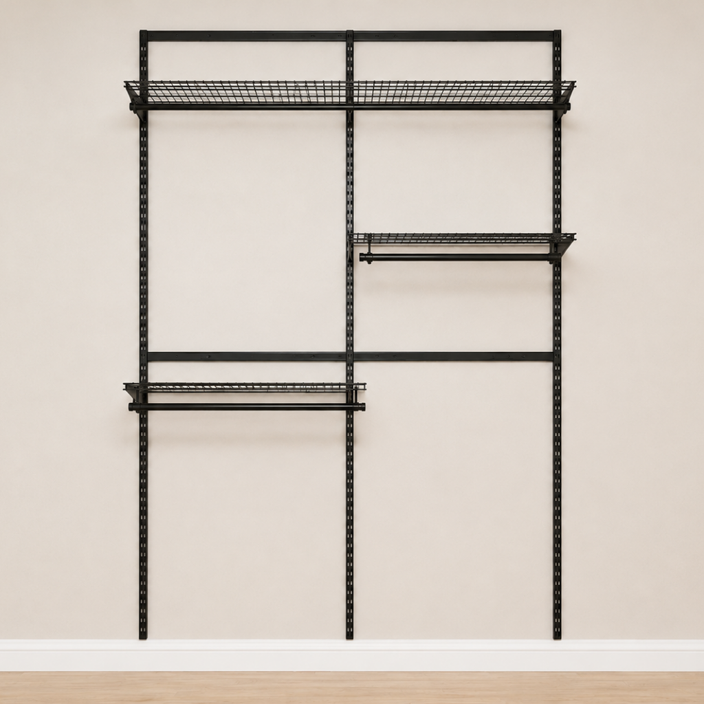 DIY Metal Wardrobe D1 - Black W120 x D60 x (H200-280)
