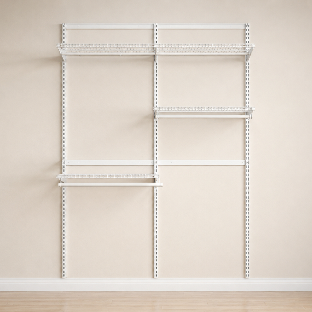 DIY Metal Wardrobe D1 - White W120 x D60 x (H200-280)