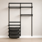 DIY Metal Wardrobe D2 - Black W120 x D60 x (H200-280)