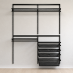 DIY Metal Wardrobe D1 - Black W150 x D60 x (H200-280)
