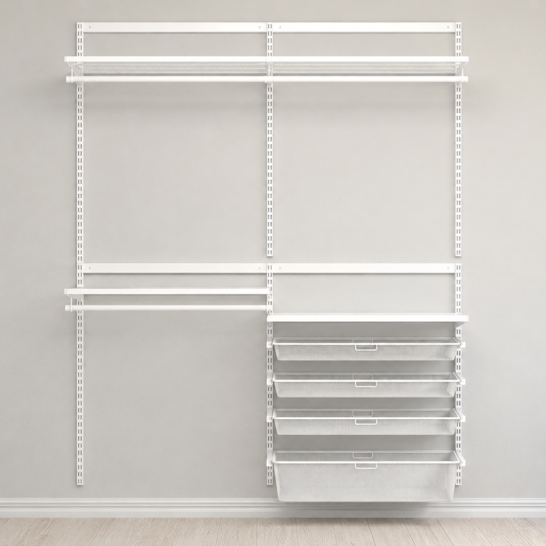 DIY Metal Wardrobe D1 - White W160 x D60 x (H200-280)