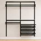 DIY Metal Wardrobe D1 - Black W160 x D60 x (H200-280)