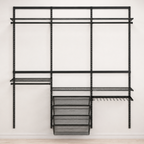 DIY Metal Wardrobe D1 - Black W180 x D60 x (H200-280)