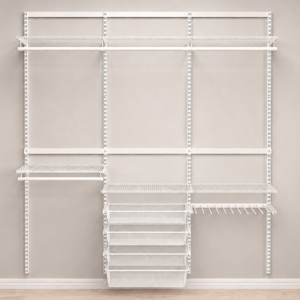 DIY Metal Wardrobe D1 - White W180 x D60 x (H200-280)