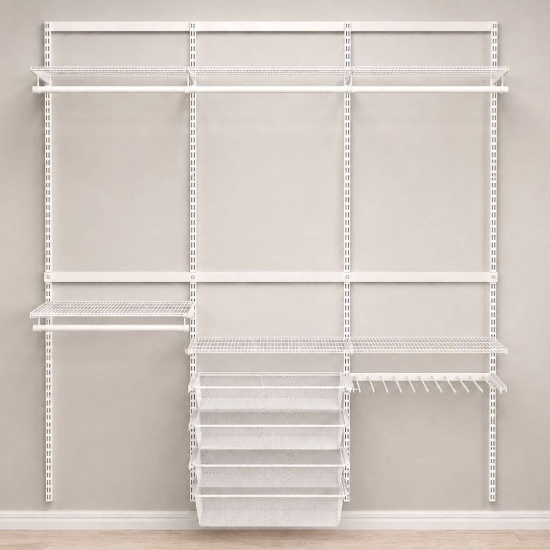 DIY Metal Wardrobe D1 - White W180 x D60 x (H200-280)