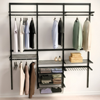 DIY Metal Wardrobe D1 - Black W180 x D60 x (H200-280)