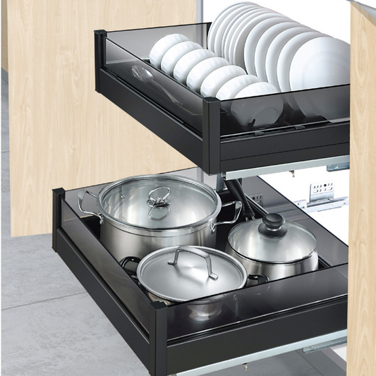 Four Side Double Basket with Undermount Soft Close Slide
