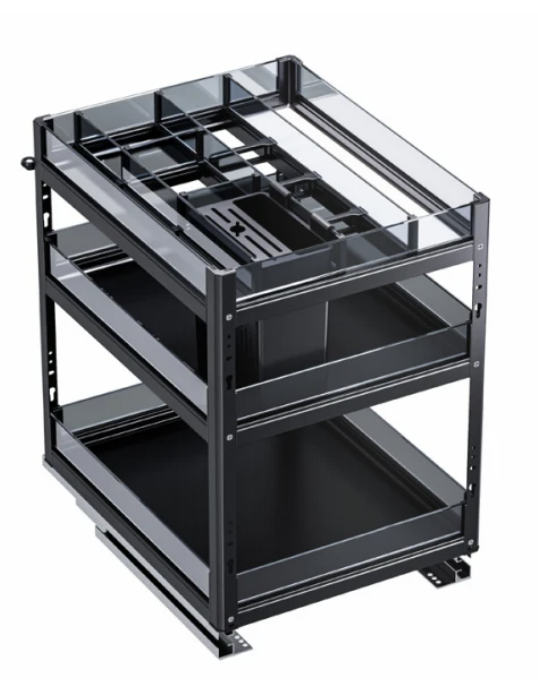 Three Layer Double Deck Basket With Undermount Soft Closing Slide