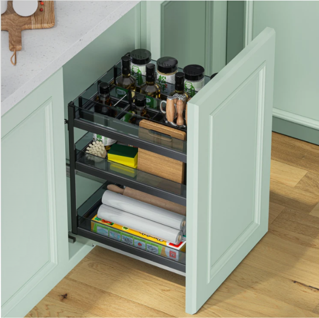 Three Layer Double Deck Basket With Undermount Soft Closing Slide