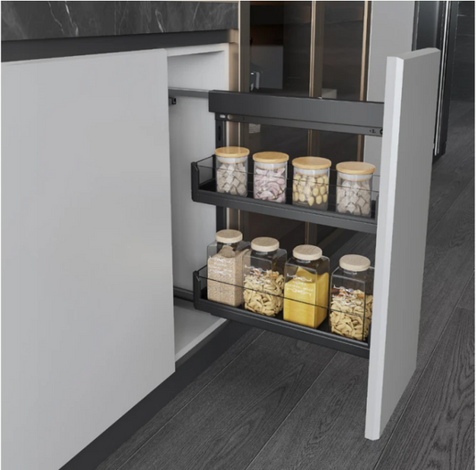 Side Mounted Pull Out Basket With Undermount Soft Closing Slide