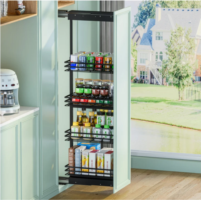 Tall Unit Pull Out Basket with Soft Closing Slide